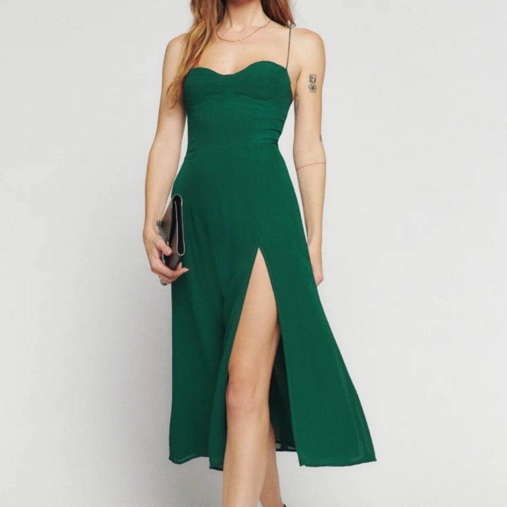 Reformation Juliette Dress - Emerald Green